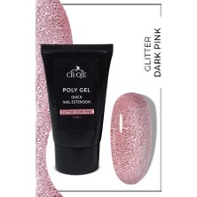 Cr-Oje Poly Gel Glitter Dark Pink 45 Gr