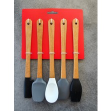 Yasima 5\'li Isıya Dayanıklı Silikon Spatula Seti Slikon Mutfak Seti Mini Set