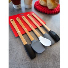 Yasima 5\'li Isıya Dayanıklı Silikon Spatula Seti Slikon Mutfak Seti Mini Set