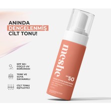 Meshe Spf 50+ Tone Up Pink Sunscreen Ton Eşitleyici Yüz Güneş Kremi 60 ml