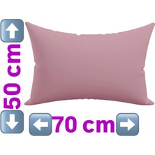 Gercella Cotton (Pamuk) 2 Adet 50  x  70  cm  Gül Kurusu Yastık Kılıfı Pillow Case