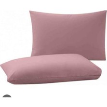 Gercella Cotton (Pamuk) 2 Adet 50  x  70  cm  Gül Kurusu Yastık Kılıfı Pillow Case