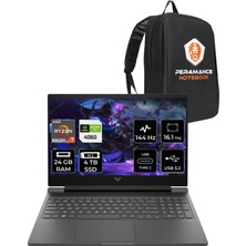 Hp Victus 16 Amd Ryzen 7 8845HS 24GB 4tb SSD RTX4060/8GB 144Hz Fhd 16.1" Fhd Fdos Taşınabilir Bilgisayar & Per4 Çanta 9Z790EAPN315