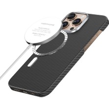 Keephone iPhone 16 Pro Max Kılıf Magsafe Şarj Özellikli 0,5 Süper İnce Aramid Karbon Fiber Kevlar Kapak