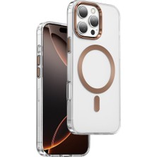 Keephone iPhone 16 Pro Max Metalik Renk İz Bırakmaz Sararmaz Dazzle Pro Mat Şeffaf Magsafe Kılıf