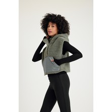 Scorp Melody Casual Kadın Peluş Yelek Haki