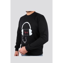 Daniel Bessi Slim Fit Double Face Baskılı Sweatshirt 204-12-24