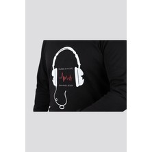 Daniel Bessi Slim Fit Double Face Baskılı Sweatshirt 204-12-24
