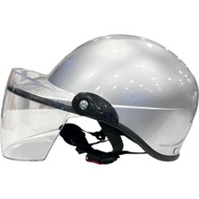 Kask Jokey Tipi Standart Beden Motosiklet Kaskı - Gri