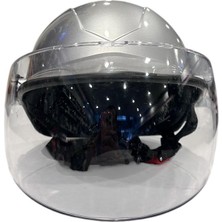Kask Jokey Tipi Standart Beden Motosiklet Kaskı - Gri