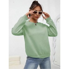 Drgy Düz Bisiklet Yaka Sweat - Mint Yeşili