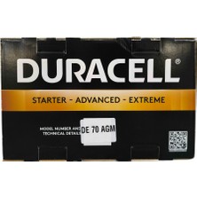  DE70AGM Akü-Duracell Extreme Agm 70/720 278×175*190