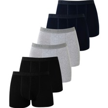 Arma Yıldız 6'lı Paket Karışık Renkli Erkek Boxer Likralı Esnek Kumaş Rahat Kesim