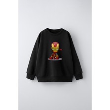 Hvit Stein Cute Ironman Baskılı Çocuk Sweatshirt