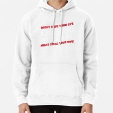Hvit Stein Chaotic Neutral Alignment Meme Might Save Your Life Might Steal Your Wife Baskılı Sweatshirt