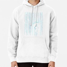 Hvit Stein Binary Code Matrix Digital Storm Baskılı Sweatshirt