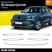 Nova Krom Vw Tiguan 3 Krom Ön Tampon Çıta Seti 7 Prç. 2024 Üzeri