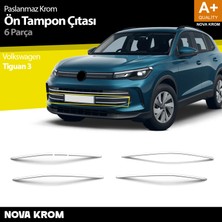 Nova Krom Vw Tiguan 3 Krom Ön Tampon Çıtası 6 Prç. 2024 Üzeri