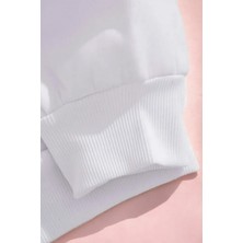 Hvit Stein Stranger Anime 2 Baskılı Sweatshirt