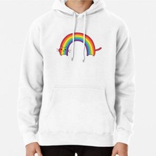 Hvit Stein Rainbow Cat Baskılı Sweatshirt
