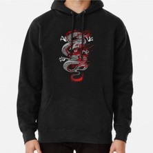 Hvit Stein Asian Dragon Baskılı Sweatshirt