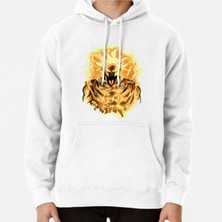 Hvit Stein Golden Saiyan Goku God Baskılı Sweatshirt