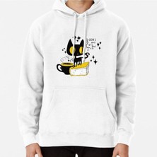 Hvit Stein Books And Cats And Tea Baskılı Sweatshirt