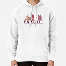 Hvit Stein Prague Cityscape Baskılı Sweatshirt