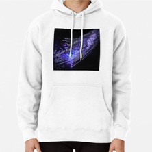 Hvit Stein Purple Firefly Computer Code Streaming Spooky Bytes And Scary Ghostly Bits Baskılı Sweatshirt