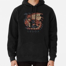 Hvit Stein Monster Hunter World Rathalos Kanji Icon Baskılı Sweatshirt