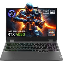 Lenovo Loq 15AHP9 83DX008DTRV2 Amd Ryzen 5 AI-8645HS 16GB Ddr5 1tb SSD RTX4050 6gb 15.6 Inç 144Hz Full Hd Freedos Gaming Laptop (Yapay Zeka Destekli)