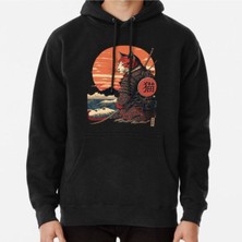 Hvit Stein Ukiyo E Samurai Cat Baskılı Sweatshirt