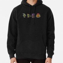 Hvit Stein Rottmnt Mini Turtles Baskılı Sweatshirt