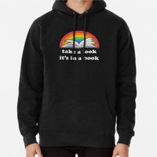 Hvit Stein Take A Look, Its In A Book - Retro Inspired Reading Rainbow Baskılı Sweatshirt