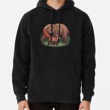Hvit Stein Bear ve Fox Baskılı Sweatshirt
