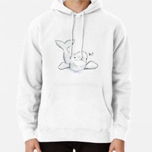 Hvit Stein Beluga Greeting Baskılı Sweatshirt