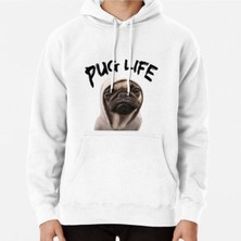 Hvit Stein Pug Life Baskılı Sweatshirt