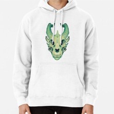 Hvit Stein Dragon Skull Baskılı Sweatshirt