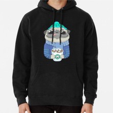 Hvit Stein Pug With Coffee Baskılı Sweatshirt