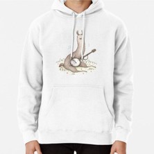 Hvit Stein Banjo Llama Baskılı Sweatshirt