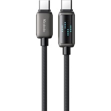 Mcdodo CA-4250 100W Usb-C To Usb-C  Şarj Hız Göstergeli Şarj ve Data Kablosu- 1.2 M Siyah