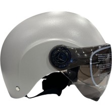Kask Siyah Camlı Standart Beden Açık Motosiklet Kaskı - Gri