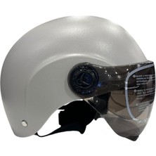 Kask Siyah Camlı Standart Beden Açık Motosiklet Kaskı - Gri