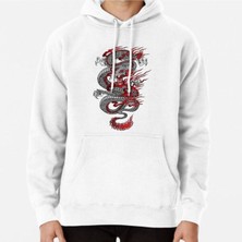 Hvit Stein Asian Dragon Baskılı Sweatshirt