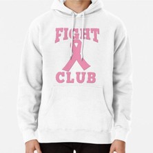Hvit Stein Fıght Club Pink Ribbon For Breast Cancer Baskılı Sweatshirt