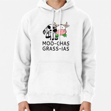 Hvit Stein Moo-Chas Grass-Ias (Muchas Gracias) Baskılı Sweatshirt