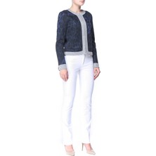 Escada Sport  Leopar Desenli Katlı Kol Mavi Ceket