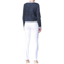 Escada Sport  Leopar Desenli Katlı Kol Mavi Ceket