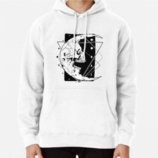 Hvit Stein Skull Moon Baskılı Sweatshirt