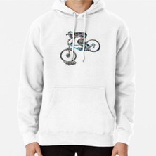 Hvit Stein Downhill Mountain Biking Baskılı Sweatshirt